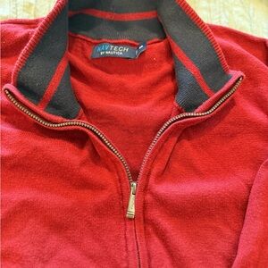 Nautica Red and Gray Zip-Up Sweater